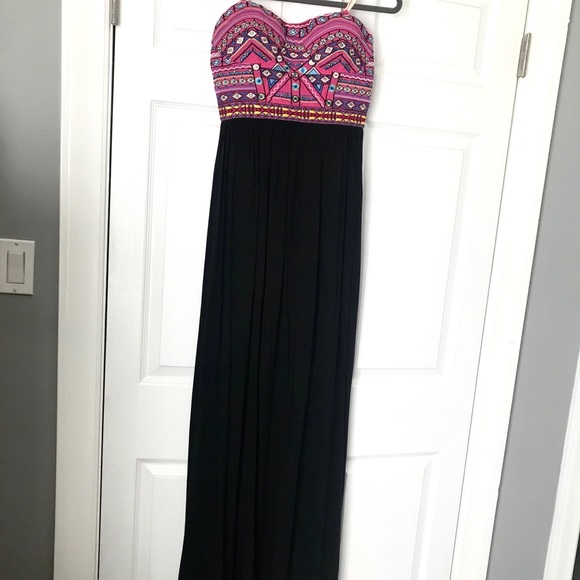 Strapless Maxi Patterned Dress - Picture 3 of 8